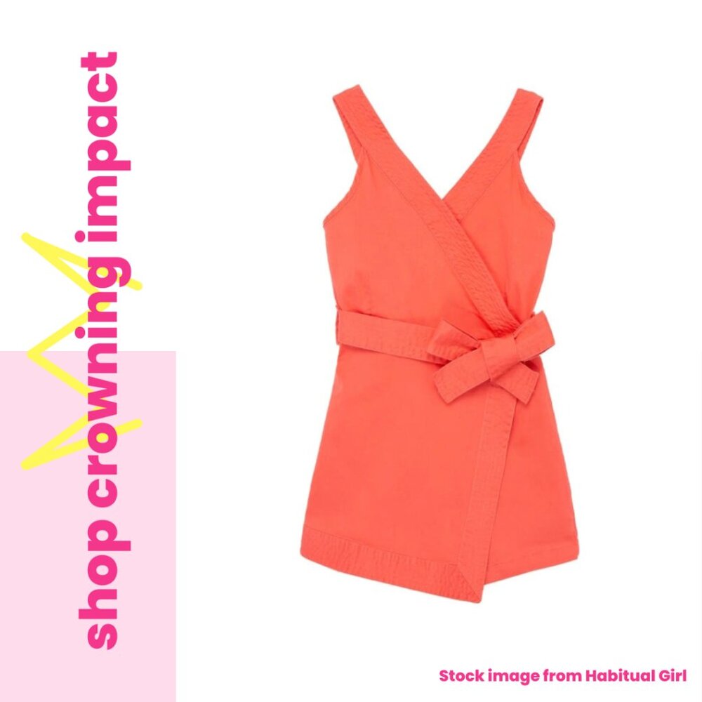 Coral Wrap Skirt Romper - Girl's 16 | Habitual Girl